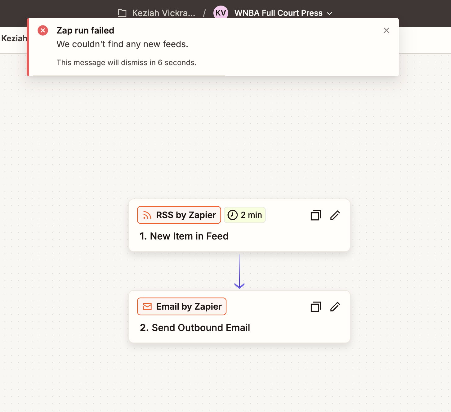 Sun 11:53 PM · Zapier found no items in the Wings feed.